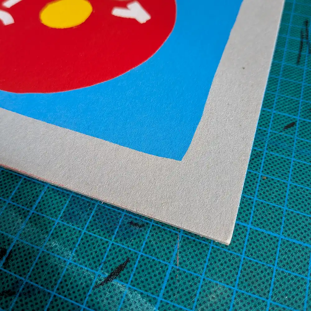 Detail view of texture and colour on ‘No Comply’ print