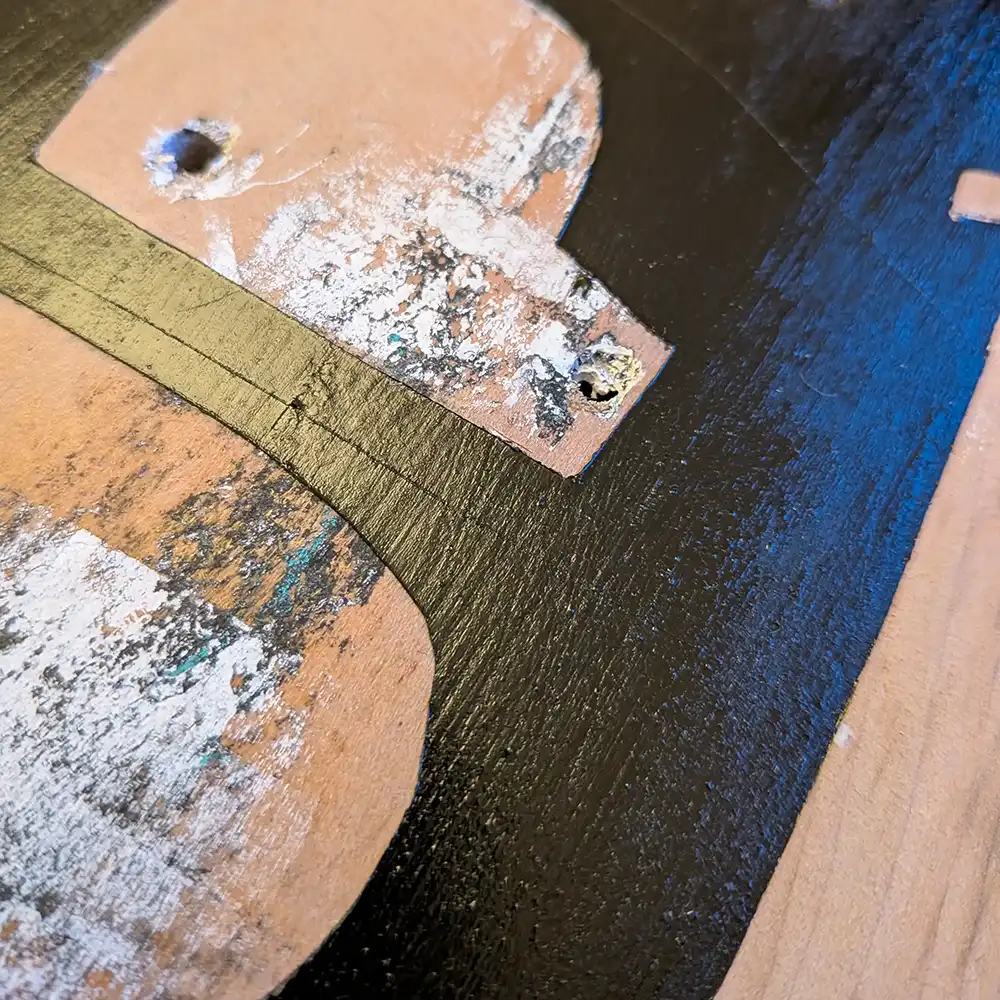 Close-up of deck surface on ‘Punch Up’ skateboard