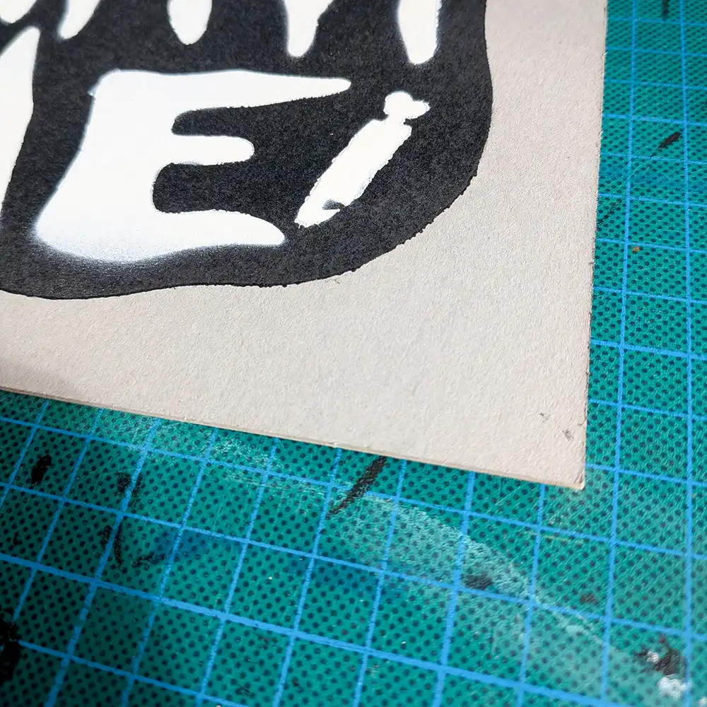 Detail view of texture and colour on ‘Rot With Me’ print
